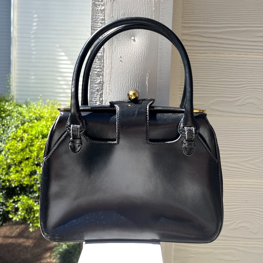 Vintage 1960s Gucci structured turn lock purse handbag shoulder bag